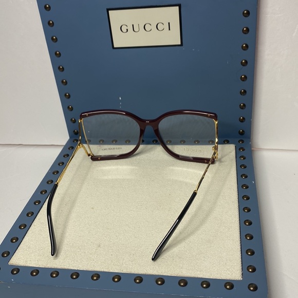New- 🔥New GUCCI BUTTERFLY FASHION FRAMES GG0592S 003 RED/GOLD 60MM - Picture 10 of 16